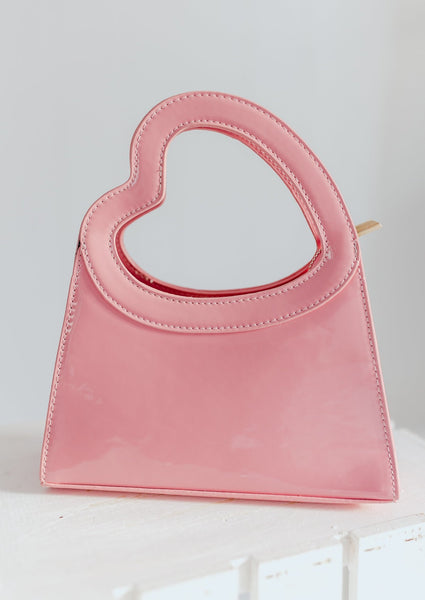 Handle This Heart Glossy Faux Leather Purse – Adorabelles