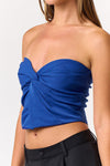 Crossing Paths Crop Top Blue