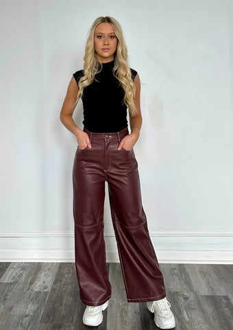 The Sprouse Crossover Faux Leather Pants – Adorabelles