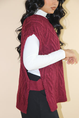 Harvest Cable Knit Sweater Vest