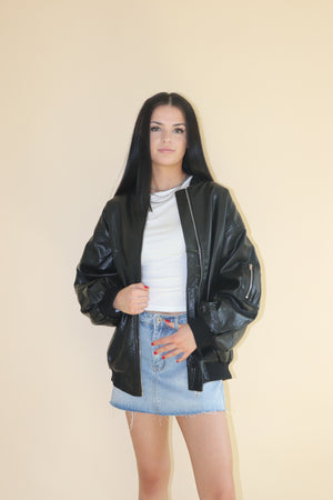 Weekend Leather Bomber Jacket