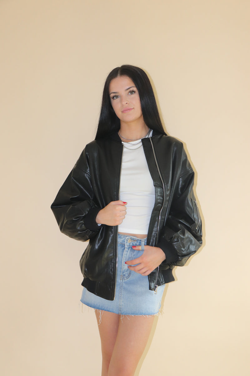 Weekend Leather Bomber Jacket