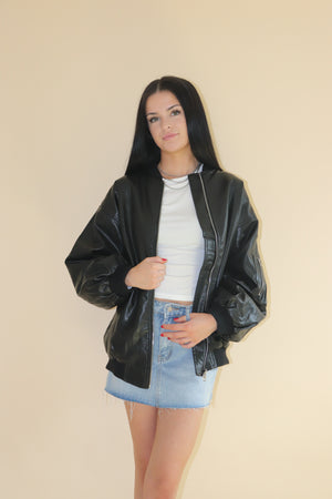 Weekend Leather Bomber Jacket