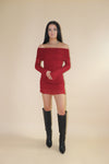 Merlot Off The Shoulder Mini Dress