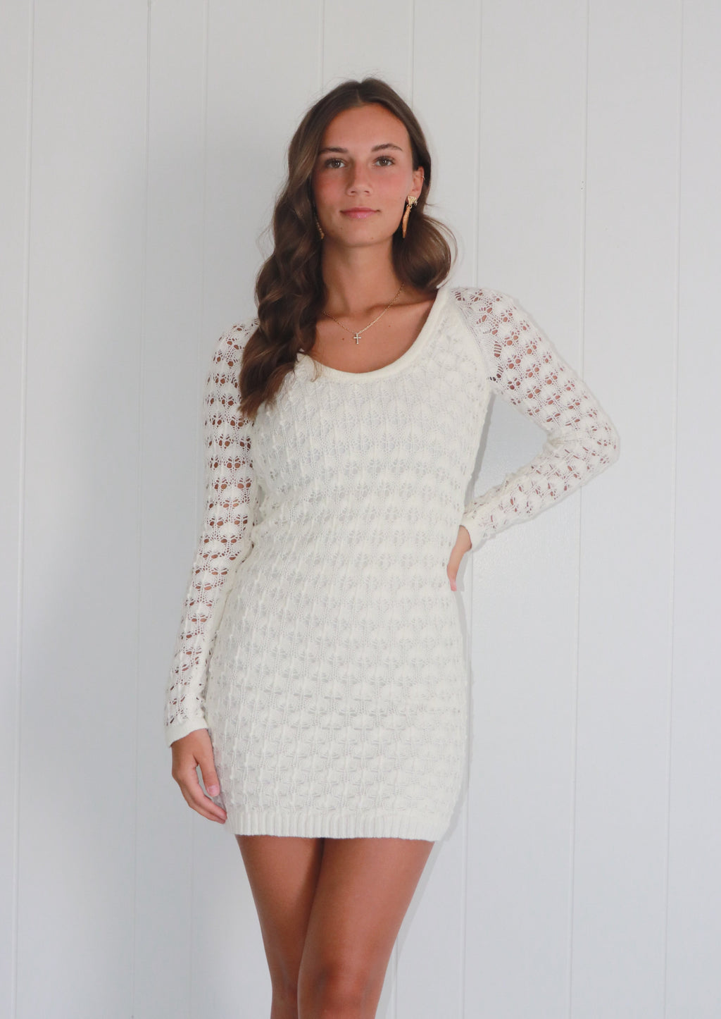 Leah Crochet Mini Dress