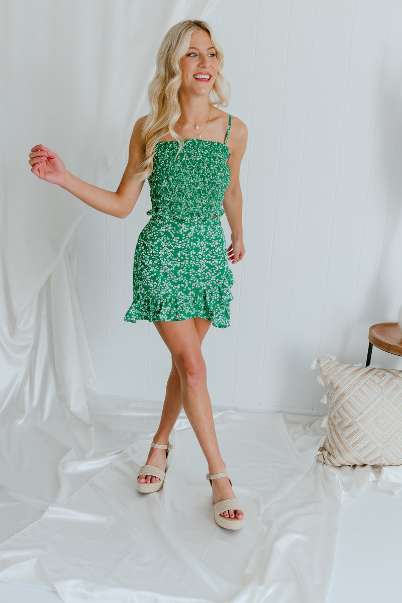 "What Makes Us Girls" Green Floral 2-Piece