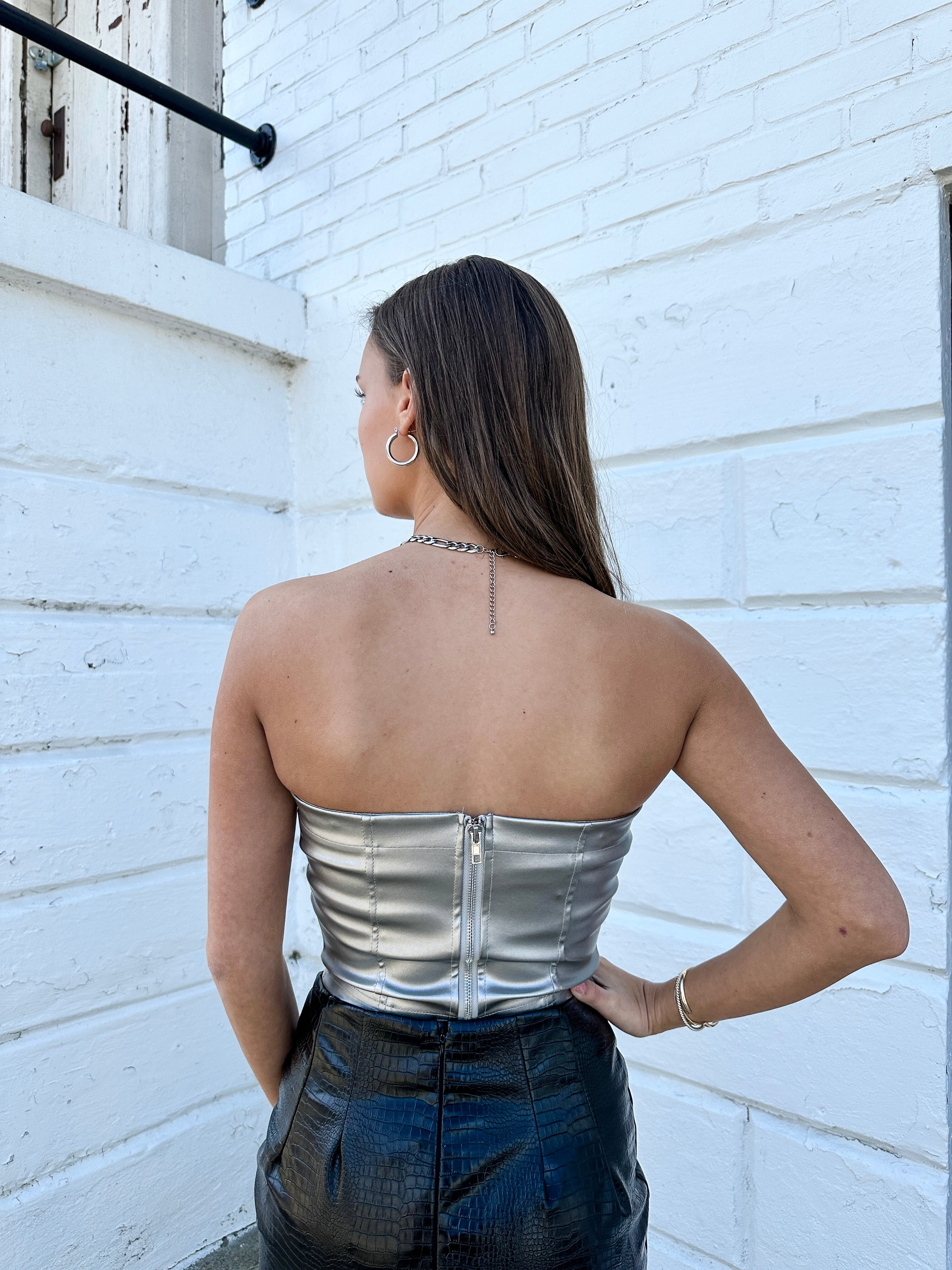 Trending Zara denim corset! Never worn, comes with - Depop